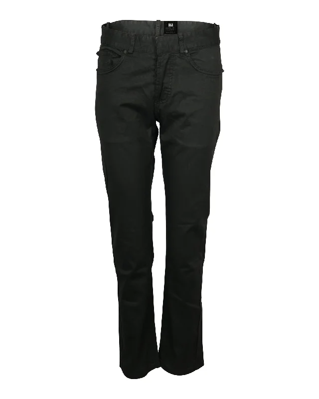 Balenciaga Cropped denim Jeans in Green Khaki Cotton