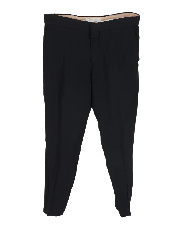 Chloé Straight Leg Pants in Black Wool