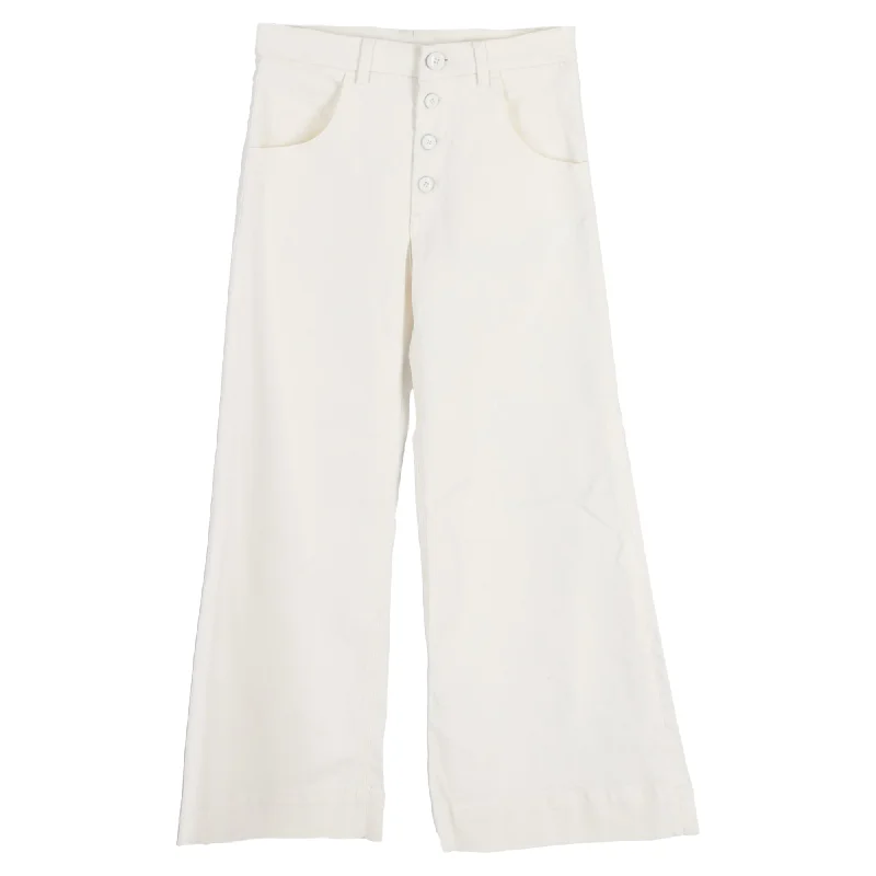 Chloé Wide Leg Jeans in Cream Cotton