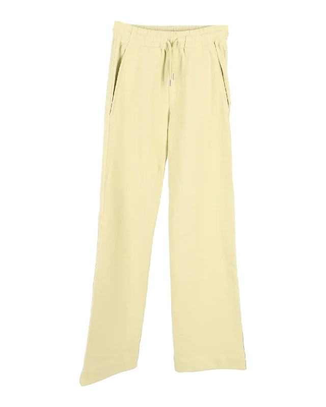 Dries Van Noted Drawstring Sweat Pants in Yellow Wool