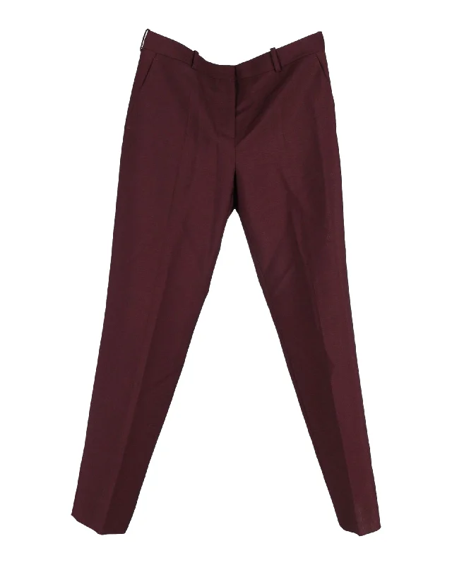 Givenchy Straight Cut Trousers in Burgundy Mohair