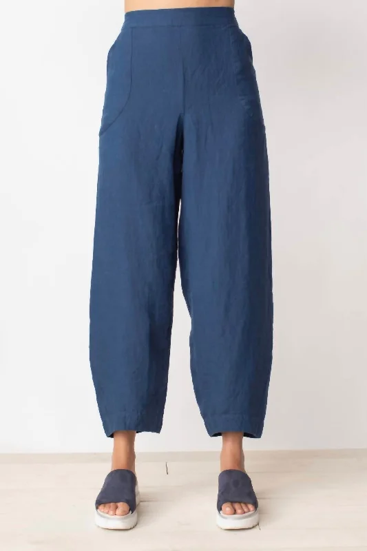 Linen Lantern Pant In Navy