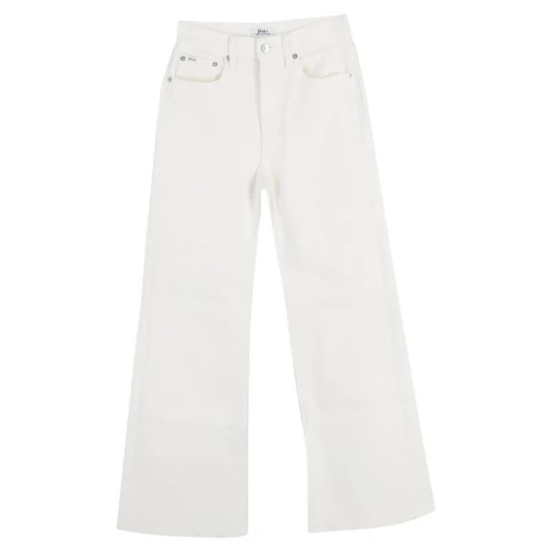 Polo Ralph Lauren Wide Leg Jeans in White Cotton