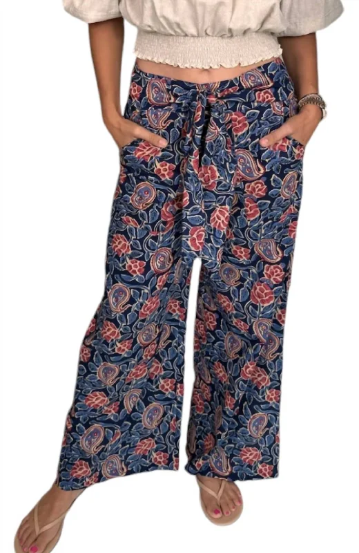 Sole Nicole Tie Pants In Navy