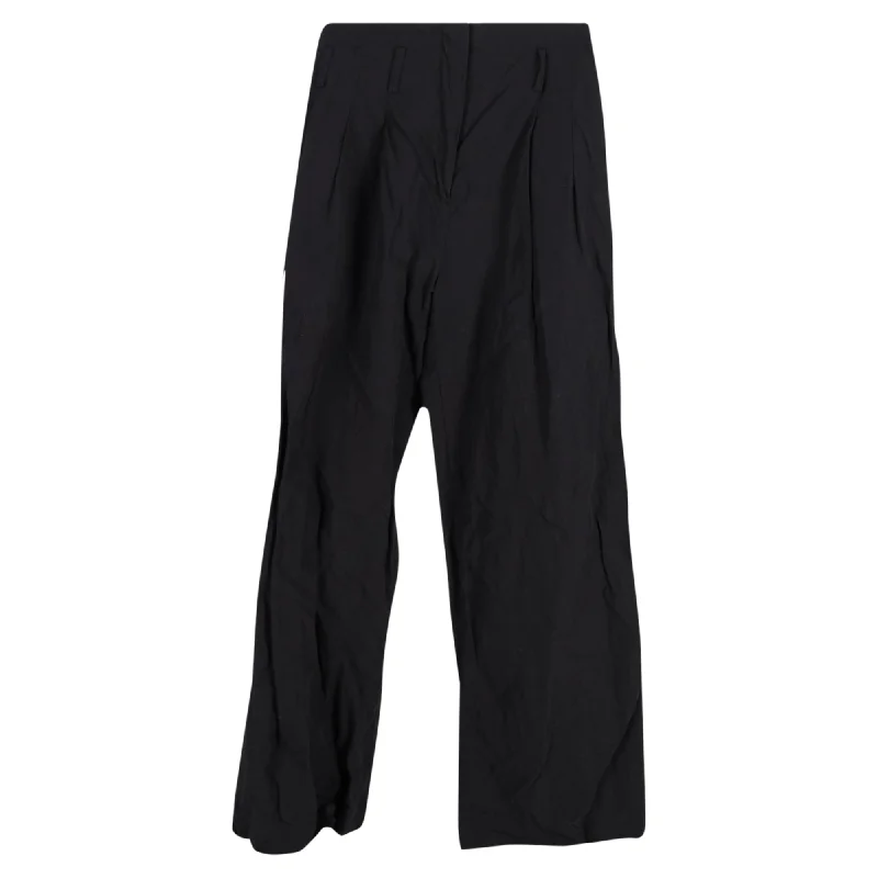 Ulla Johnson Wide Leg Trousers in Black Polyester