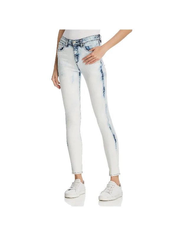 Womens Denim Faded Skinny Jeans