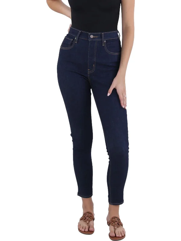 Womens Extra High Rise Denim Skinny Jeans