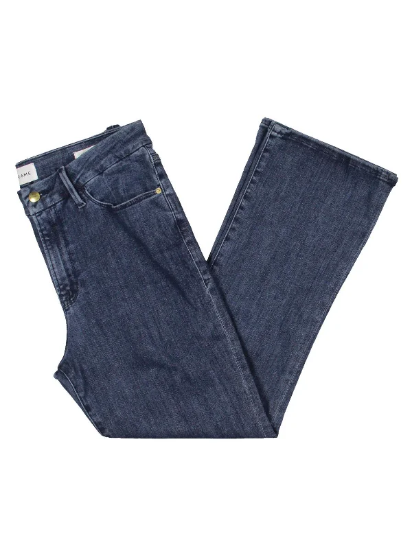 Womens Mid-Rise Cropped Bootcut Jeans