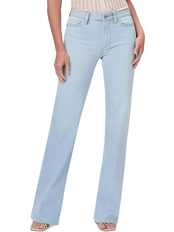 Womens Stretch Wide Leg Ankle Jeans